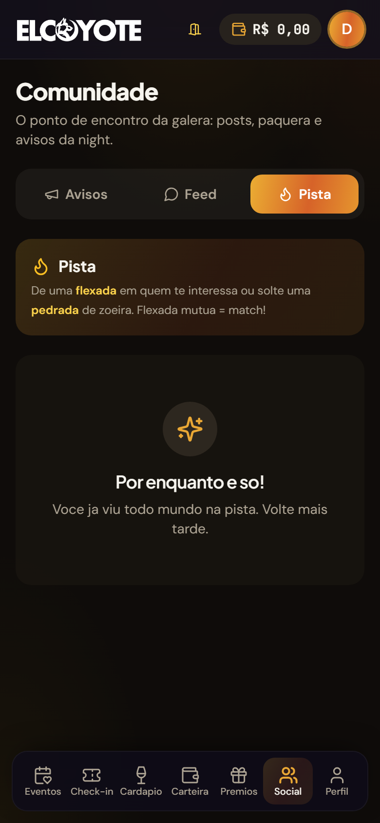 Tela da Pista
